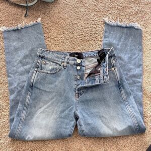 3x1 Women's size 27 The Austin Crop Sulfur Nlue  Ankle Distressed Jeans
